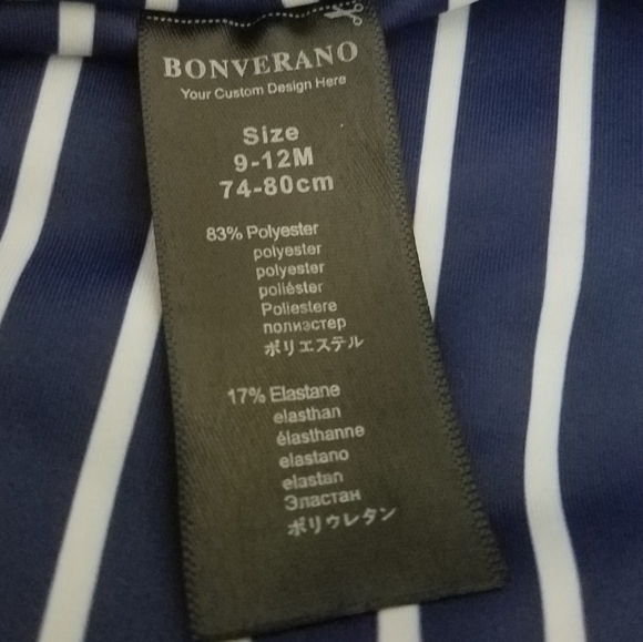 NWOT Bonverano Onepiece Rashguard Bathing Suit 9-12m - Picture 4 of 5